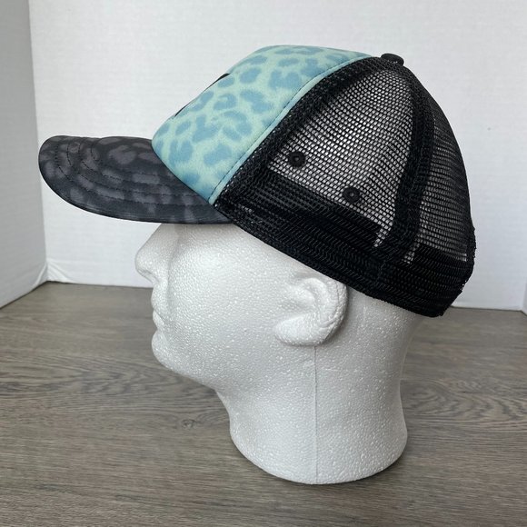 Rip Curl Hat Blue/Black Cheetah Fabric Kid's Snapback - Picture 2 of 6